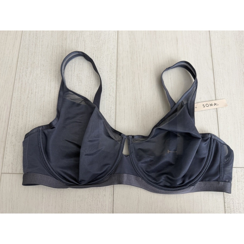 NWT Soma Unbelievable Lift Scoop Balconette Unlined Bra Sz 42C Night Shadow Blue